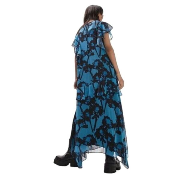 Topshop NWT Ruffle Chuck on Midi Dress Size 8 -10 - Picture 5 of 9